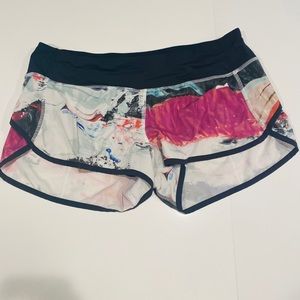 Lululemon multicolored marble speed shorts